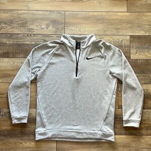 Nike Dri Fit Men's Gray Pullover Sweatshirt Quarter Zip, Size Large